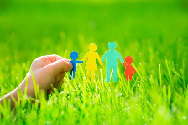 Paper family in hand — Stock Photo, Image