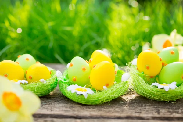 Ostereier im grünen Gras — Stockfoto