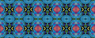 Fas Retro Doku. Coğrafya Portekiz Ikat Anlaşması. Suluboya Etnik Tasarım. Yaz Mozaik Arkaplanı. Yeşil, Mavi ve Sarı Canlı Geometrik Mayo Şablonu. Etnik Kusursuz Desen.