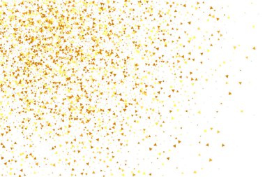 Kırmızı üzerine altın konfeti. İzole edilmiş Altın Toz Parçacıkları. Folyo Sınırı. Geometrik Yıldönümü Arkaplanı. Sıvı doğum günü kartı. Rastgele Gelin Arkaplanı. Vector Round Bokeh. Soyut Parlak Arkaplan.