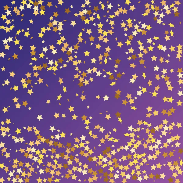 Star Sequin Confetti Sur Fond Violet Néon Isolé Carte Anniversaire — Image vectorielle