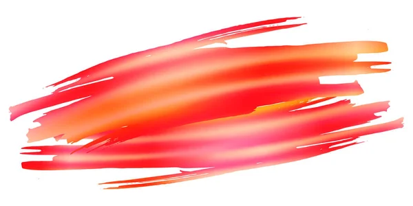 ベクトルブラシストローク 概要流体スプラッシュ クリムゾンレッドグラデーション絵筆 白の背景に孤立スプラッシュ 背景の水彩色が施されている バナーブラシ — ストックベクタ