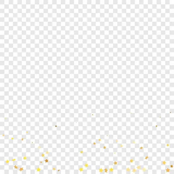 Star Sequin Confetti Průhledném Pozadí Izolované Ploché Přání Narozeninám Zlatý — Stockový vektor