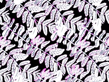 Basit Tropikal Temiz Kusursuz Düzen. Monokrom ve Greyscale Hand Hawaii Ormanı Çizimi. Çiçek Yaratıcı Yaz Baskısı. Saf Doodle Orman Tasarımı. Egzotik Mayo Yeşilliği Arkaplanı.