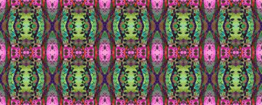 Sembol geometrik mayo deseni. Boyalı fırça Aztek arka planı. Kilim Rastgele Halı dokusu. Mavi, Kırmızı, Yeşil Pastel Eğlenceli Dikdörtgen İkat İlişkisi. Etnik Kusursuz Düzen. Suluboya Etnik Tasarım. 