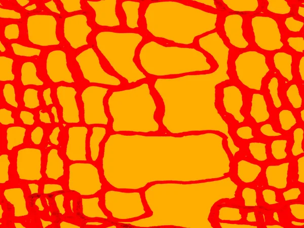 Predator Animal Skin Print. Dragon Skin Imitation. Rust Orange Crocodile Seamless Pattern. Alligator Closeup Background. Africa Animal Leather Illustration. Hand Drawn Crocodile Pattern.