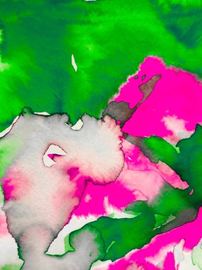 Teal Green ve Red Mountain Illustration. Çağdaş Geometrik Çizim. Eğlenceli Himalayalar. Suluboya Kore baskısı. Şekillendirilmiş Japon Suluboya Dağları. Asya Yürüyüşü Rocky Arkaplanı.