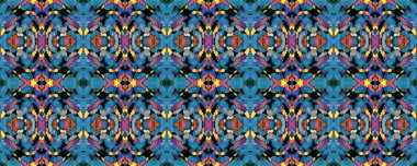 Fas Retro Doku. Yaz Mozaik Arkaplanı. Coğrafya Portekiz Ikat Anlaşması. Suluboya Etnik Tasarım. Yeşil, Mavi ve Sarı Canlı Geometrik Mayo Şablonu. Etnik Kusursuz Desen.