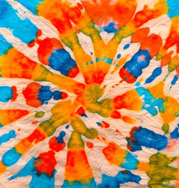 Boya sarmalı arka plan. Hippi Batic. Canlı Haight San Francisco Swatch. Psikedelik girdap tekstili. Mavi, Kırmızı ve Sarı Özgürlük Kıvrımlı Girdap. Boho Boyalı Kıyafetler. Reggae Suluboya Efekti.