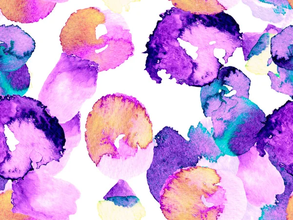 Proton Purple Floral Ayurveda Pattern Watercolor Citrus Orange Blooming Flowers — стокове фото