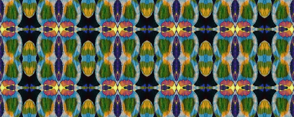 黄色夏のモザイクの背景 地理ポルトガル語Ikat Rapport 水彩民族デザイン 鮮やかな幾何学水着パターン 民族のシームレスなパターン モロッコレトロなテクスチャ — ストック写真