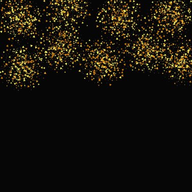 Kırmızı üzerine altın konfeti. İzole edilmiş Altın Toz Parçacıkları. Vector Round Bokeh. Soyut Parlak Arkaplan. Folyo Sınırı. Geometrik Yıldönümü Arkaplanı. Sıvı doğum günü kartı. Rastgele Gelin Arkaplanı.