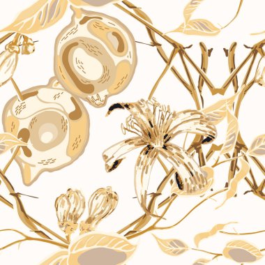 Limonsuz desen. Vector Summer Citrus Yazdırma. Sarı Altın Psikedelik Citron Motifi. Modern El Çizimi Arkaplanı. Basit İşaretli Kireç. Botanik Çizim.