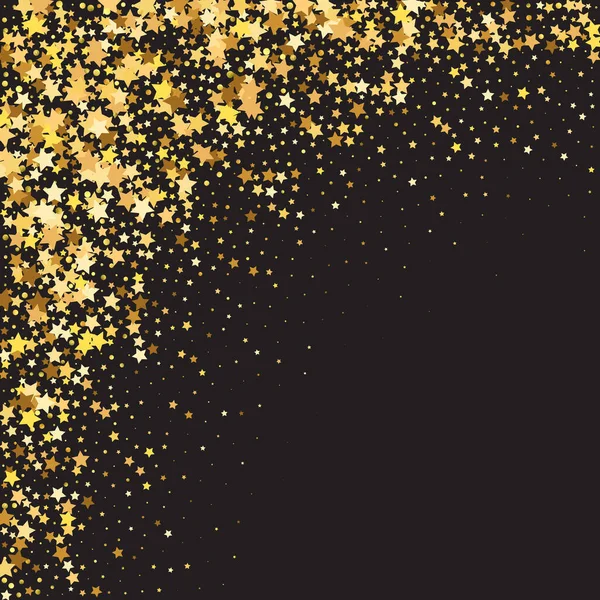 Star Sequin Confetti Zwarte Achtergrond Kerstfeest Frame Voucher Gift Card — Stockvector