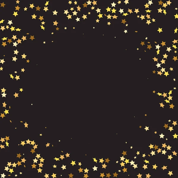Star Sequin Confetti Black Background Cartão Aniversário Plano Isolado Estrelas — Vetor de Stock