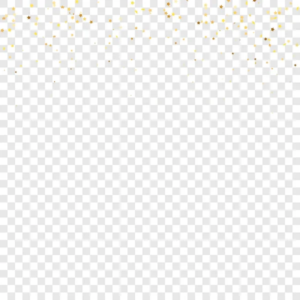 Star Sequin Confetti Průhledném Pozadí Vektorový Zlatý Třpyt Padající Částice — Stockový vektor