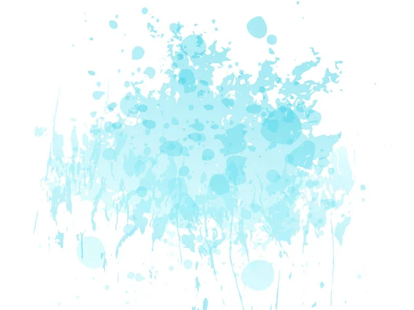 Vector Brush Stroke Abstract Fluid Splash Watercolor Textured Background Blue — Vetor de Stock