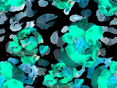 Suluboya Güller, Şakayık ve Yapraksız Kalıp. Teal Green ve Kırmızı Yaz Çiçeği Geçmişi. Botanik Çiçek İllüstrasyonu. Klasik Peonie Eco Rapport. Egzotik Mayo Tasarımı.