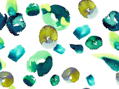 Suluboya Turuncu Çiçek ve Yapraklar. Green ve Aqua Menthe Yaz Vintage Arkaplanı. Biyo Jasmin Kusursuz Şablon. Canlı Sakura ve Jasmine Print. Çiçek Ayurveda Deseni.