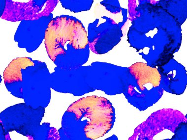 Canlı Sakura ve Jasmine Print. Suluboya Turuncu Çiçek ve Yapraklar. Proton Mor Yaz Vintage Arkaplanı. Çiçek Ayurveda deseni. Biyo Jasmin Kusursuz Desen.