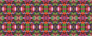 Sembol geometrik mayo deseni. Mavi, Kırmızı, Yeşil Pastel Eğlenceli Dikdörtgen İkat İlişkisi. Etnik Kusursuz Düzen. Suluboya Etnik Tasarım. Boyalı fırça Aztek arka planı. Kilim Halı Rastgele Dokusu. 