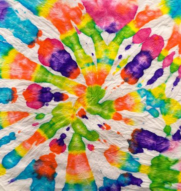 Boya sarmalı arka plan. Hippi Batic. Canlı Haight San Francisco Swatch. Mavi, Kırmızı ve Sarı Özgürlük Kıvrımlı Girdap. Boho Boyalı Kıyafetler. Reggae Suluboya Efekti. Psikedelik Girdap Tekstili.