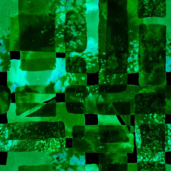 Organische Achtergrond Freehand Aquarellijnen Kleur Kubisme Illustratie Teal Groen Grijswaarden — Stockfoto