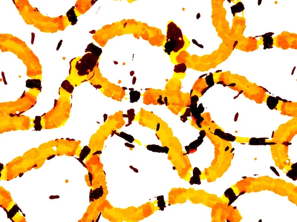 Рука Намальована Асиметричним Візерунком Золота Жовта Африканська Сафарі Шкіряна Ілюстрація — стокове фото