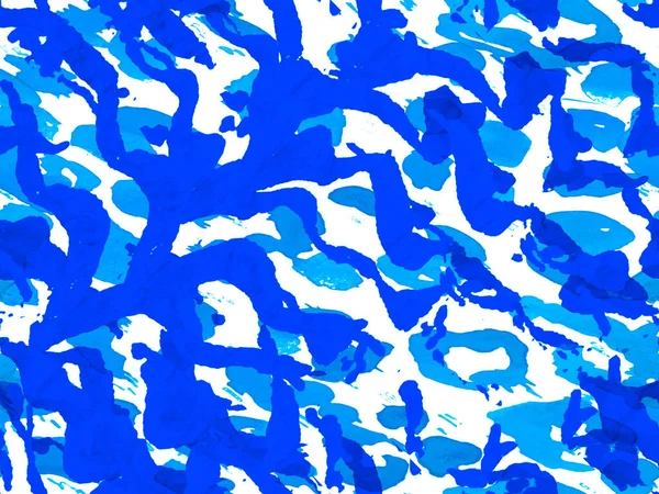Akvarell Camouflage Design Abstrakt Safari Kakel Geometrisk Djurstruktur Klassiskt Blått — Stockfoto