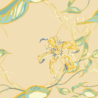 Limonsuz desen. Psikedelik Citron Motifi. Basit İşaretli Kireç. Botanik Çizimi. Sarı Altın Çağdaş El Çizim Arkaplanı. Vektör Summer Citrus Yazdırma.