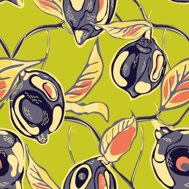 Limonsuz desen. Basit İşaretli Kireç. Botanik Çizimi. Modern El Çizimi Arkaplanı. Yeşil ve Gri Psikedelik Citron Motifi. Vektör Summer Citrus Yazdırma.