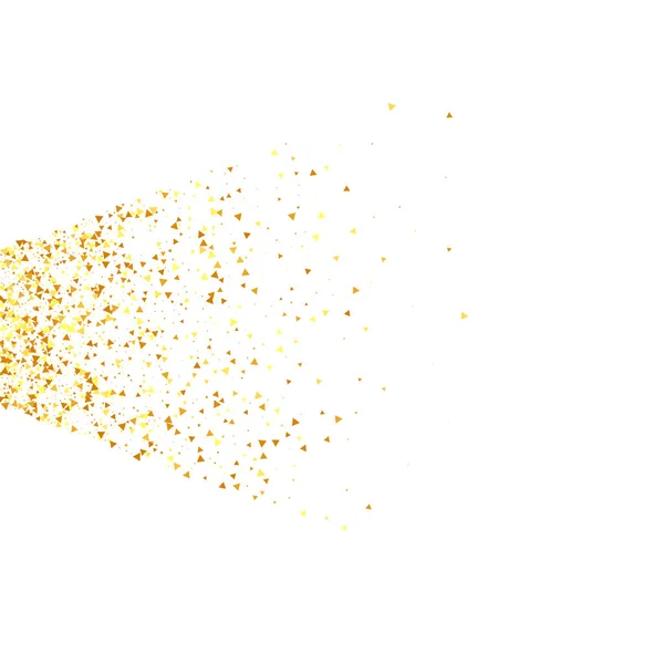 Arany Confetti Piroson Izolált Arany Porszemcsék Fólia Határ Geometrikus Évforduló — Stock Vector