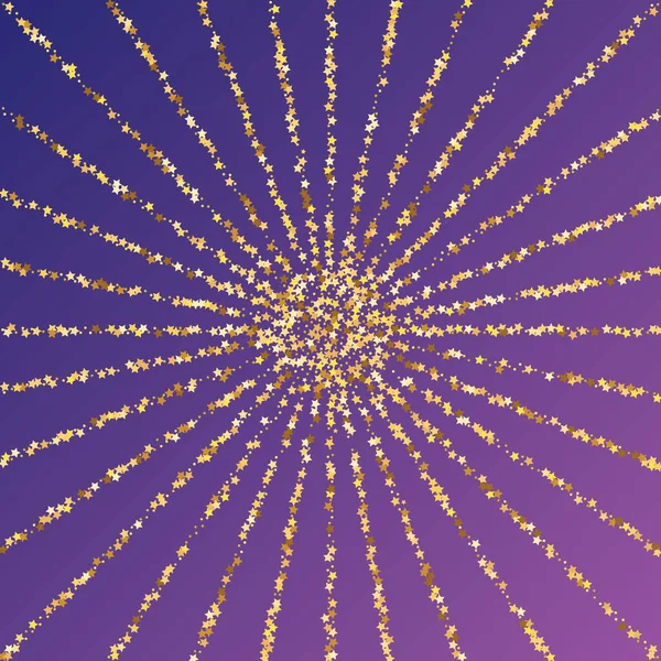 Star Sequin Confetti Neon Purple Background Moldura Festa Natal Vector — Vetor de Stock