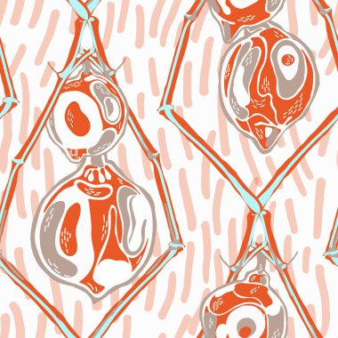 Limonsuz desen. Modern El Çizimi Arkaplanı. Psikedelik Citron Motifi. Basit İşaretli Kireç. Botanik Çizimi. Vector Summer Citrus Yazdırma. Kırmızı ve Gri