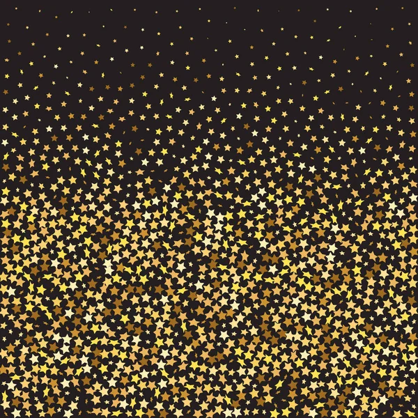 Star Sequin Confetti Czarnym Tle Ramka Świątecznej Imprezy Złoty Brokat — Wektor stockowy