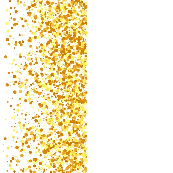 Złote Konfetti Czerwonym Odizolowane Cząsteczki Złotego Pyłu Granica Folii Geometryczne — Wektor stockowy