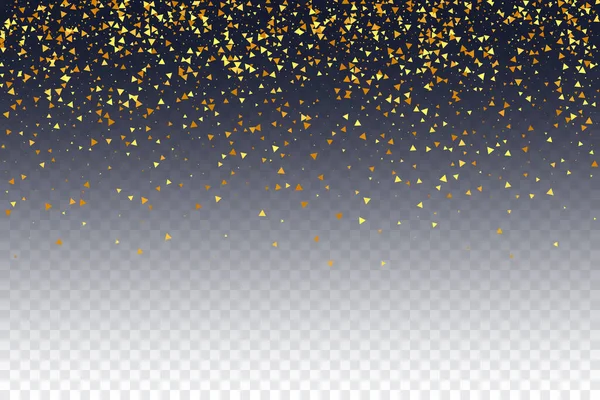 Χρυσά Κομφετί Στο Ρεντ Απομονωμένα Χρυσά Σωματίδια Σκόνης Ρευστή Κάρτα — Διανυσματικό Αρχείο