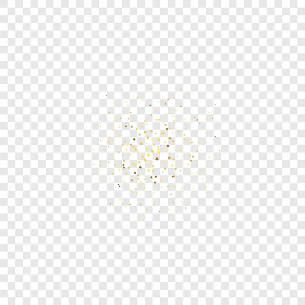 Star Sequin Confetti Transparent Background Vector Gold Glitter Falling Particles — Vetor de Stock