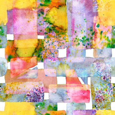 Bauhaus Kusursuz Düzen. Freehand Suluboya Hatları. 70 'lerin Renkli Kübizm İllüstrasyonu. Suluboya Moda Sanatı. Afrika Geo Fırça darbesi. Organik arka plan. Kızıl Eğlence Geometrisi.