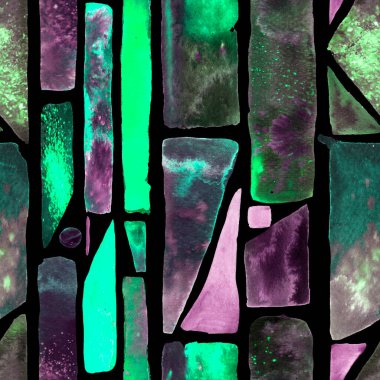 Teal Green ve Greyscale Eğlence Geometrisi. Suluboya Moda Sanatı. Afrika Geo Fırça darbesi. Organik arka plan. Freehand Suluboya Hatları. 70 'lerin Renkli Kübizm İllüstrasyonu. Bauhaus Kusursuz Desen.