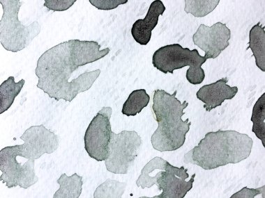 Spot Tile. Leopar derisi baskısı. Suluboya Kamuflaj Tasarımı. Tek Krom ve Gri Tonlu El Safari Yüzeyi. Leopar soyut dokusu. Hayvan kamuflajı arka planı. Büyük Afrika Arkaplanı. 