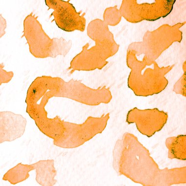 El çizimi Safari yüzeyi. Leopar soyut dokusu. Spot Tile. Leopar derisi baskısı. Suluboya Kamuflaj Tasarımı. Turuncu Kehribar Hayvan Kamuflajı. Büyük Afrika Arkaplanı. 