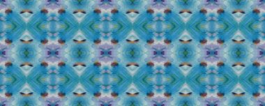 Boyalı fırça Aztek arka planı. Sembol geometrik mayo deseni. Kilim Rastgele Halı dokusu. Suluboya Etnik Tasarım. Mavi, Gri, Yeşil Pastel Eğlenceli Dikdörtgen İkat İlişkisi. Etnik Kusursuz Desen.