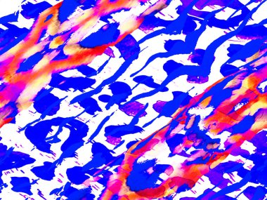Geometrik hayvan dokusu. Klasik Mavi ve Proton Pembe Suluboya Kamuflaj Tasarımı. Soyut Safari fayansı. Afrika deseni. Çizgili, kusursuz desen. Zebra Deri İzi. Hayvan Kamuflajı Arkaplanı.