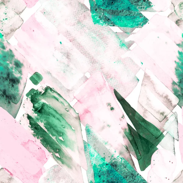Green Pink Watercolor Trendy Art Африканський Гео Бруштмак Лінії Водяного — стокове фото