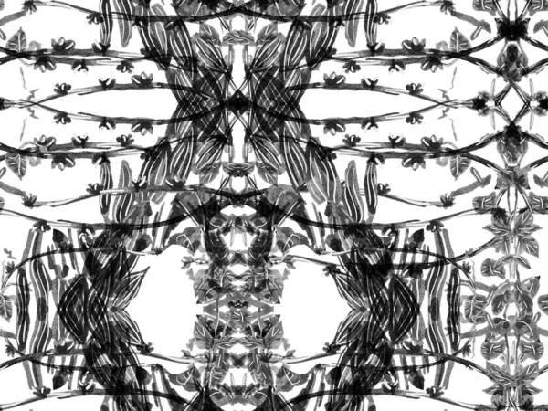 シンプルなトロピカルクリーンシームレスパターン モノクロームとグレースケールエキゾチックな水着の葉の背景 花のクリエイティブ夏プリント ナイーブ ドゥードル ジャングル デザイン 手描きハワイの森イラスト — ストック写真