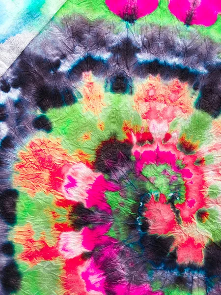 Hippie Batic Vibrant Haight San Francisco Swatch Cravate Teinture Spirale — Photo