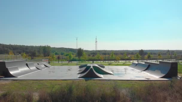 Outdoors Nature Skate Park — Stock Video