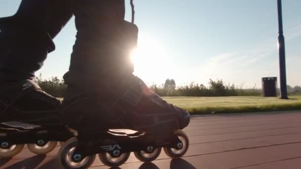 Roller Skates Sunrise — Vídeo de Stock