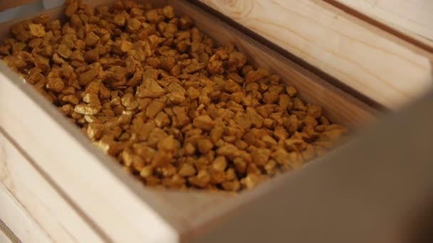 Oro en una caja — Vídeos de Stock